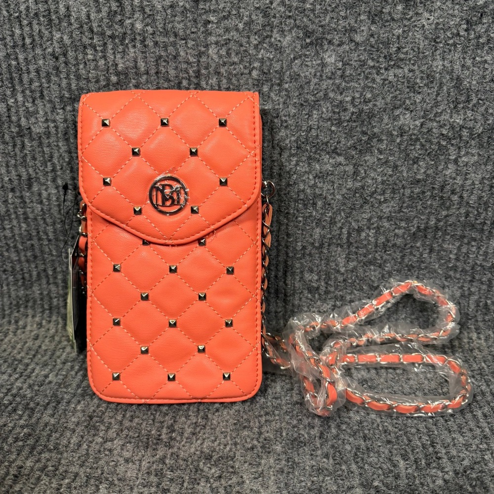 NWT Studio Badgley Mischka Phone Crossbody Bag Pink Quilted Stud Travel Festival - Picture 2 of 12